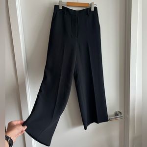 Wilfred high-waisted, wide-legged, crop, crepe pants in navy